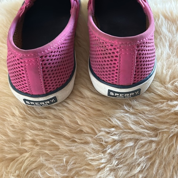 Sperry Pink Leather Perforated leather Slip On Sneakers 8 - Picture 6 of 7